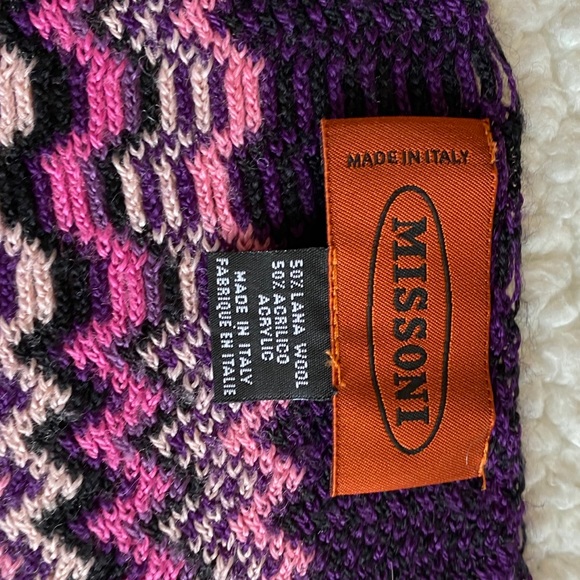 Missoni Giant Scarf Made in Italy Wool Blend Chevron Scarf Pashmina size.